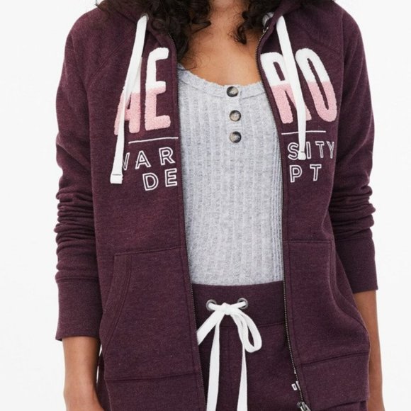 Aeropostale Sweaters - AEROPOSTALE Varsity Department Full-Zip Hoodie